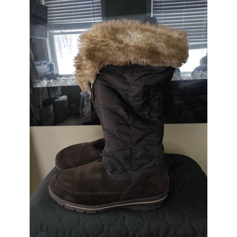 WOMEN'S LANDS END BROWN WINTER BOOTS SIZE 8.5